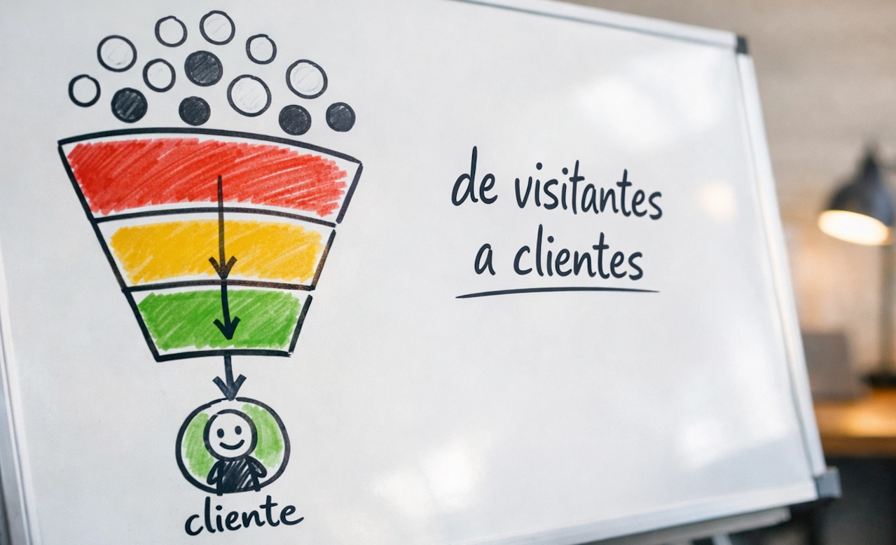 Esquema del embudo de conversión